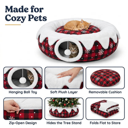 3-in-1 Christmas Tree Skirt & Pet Bed